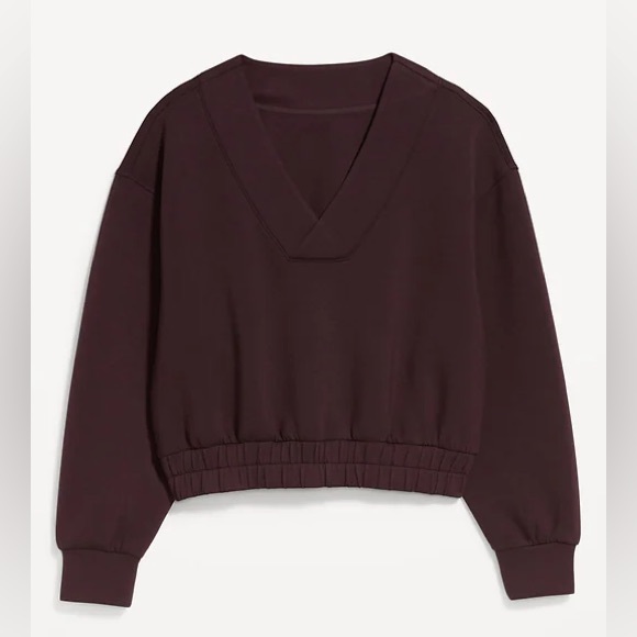 Old Navy Bounce Fleece V Neck Sweatshirt S and Sweatpants M Set in Boxwood - Picture 2 of 6